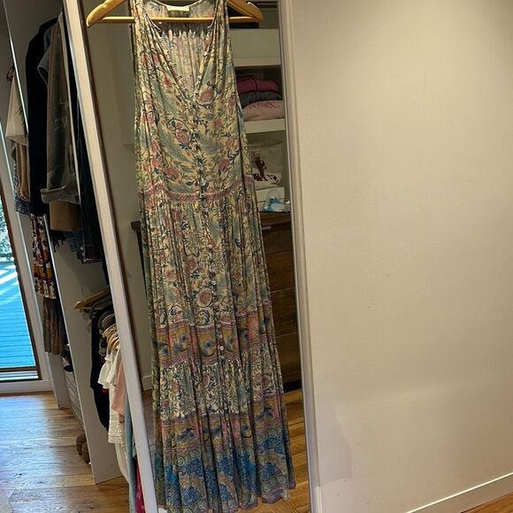 Spell Floral Maxi Dress - Oasis Blue and Pink Size Small - Picture 4 of 6